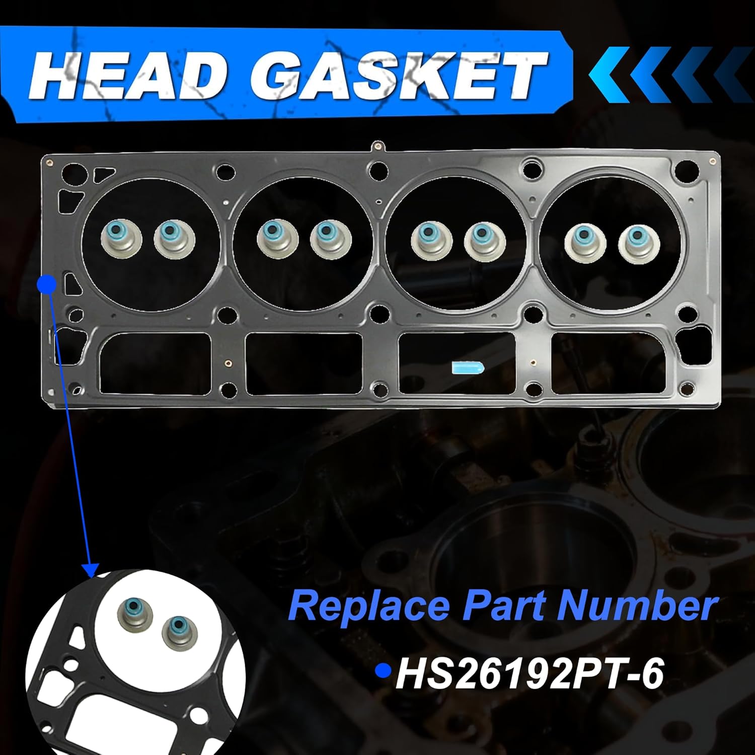 6.0 6.2 Full Gasket Set Head Bolts Fit for 2007-2014 Cadillac Chevrolet GMC Sierra 6.0 6.2 VIN Y HS26192PT-6 CS9284