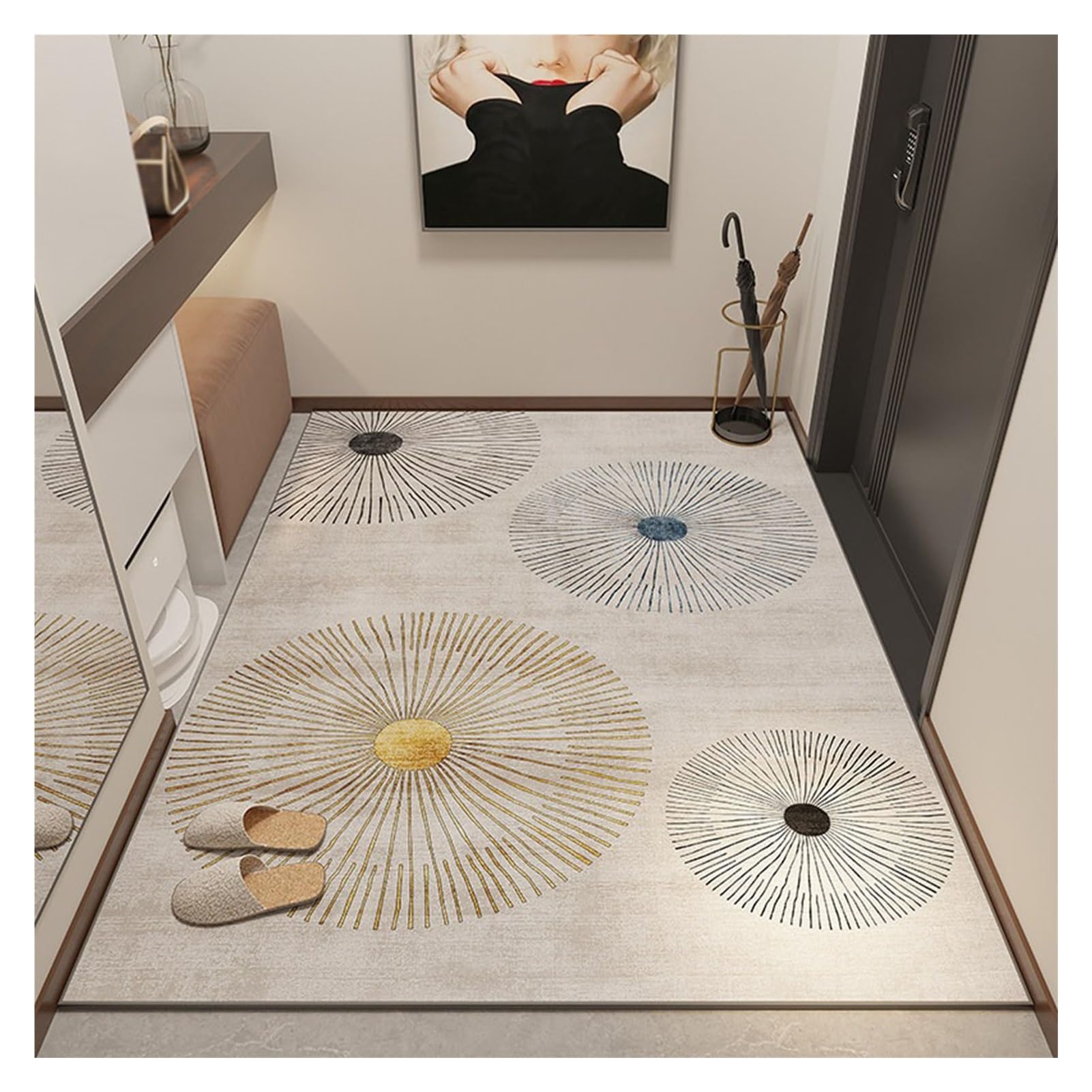 Tapis pour salon lavable qui ne glisse pas idéal pour couloir D