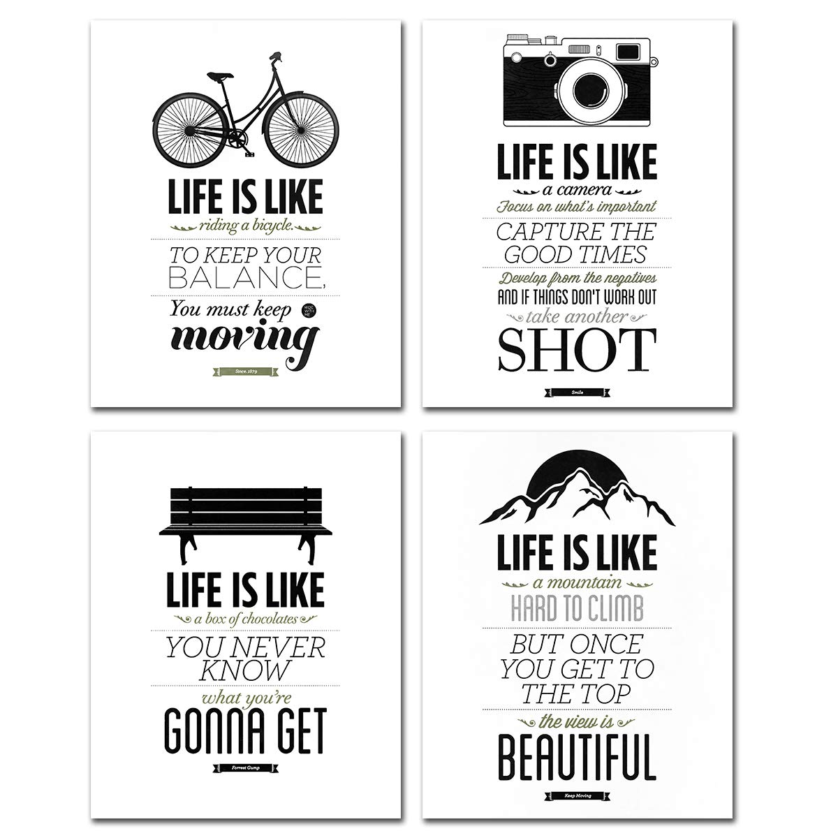 Black And White Positive Quotes Buy Inspiration & Motivation Quotes Wall Art - Black And White Saying  Poster For Classroom Office School Decoration/Inspire Teen Boy Girl Positive  Workout Hard Work Decor 4 Set 8X10 Unframed Picture Online