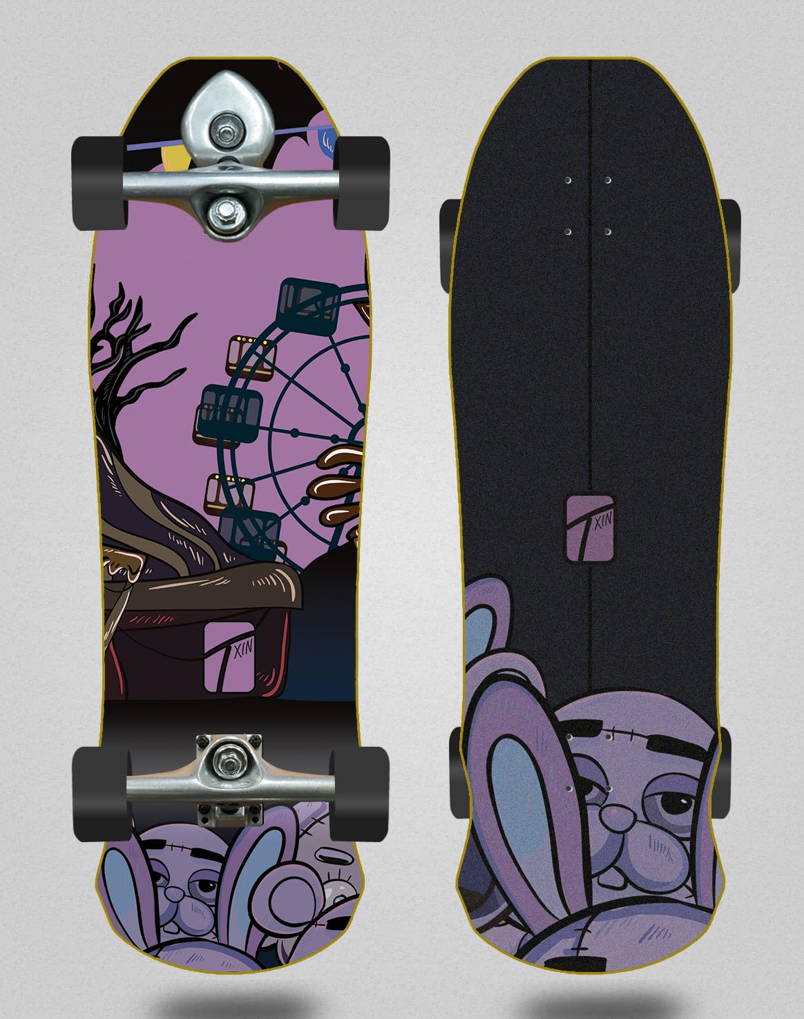 Txin Surfskate Complete with Buri Surf Skate Skateboard Trucks - Dead Party Rosk 9.5x31
