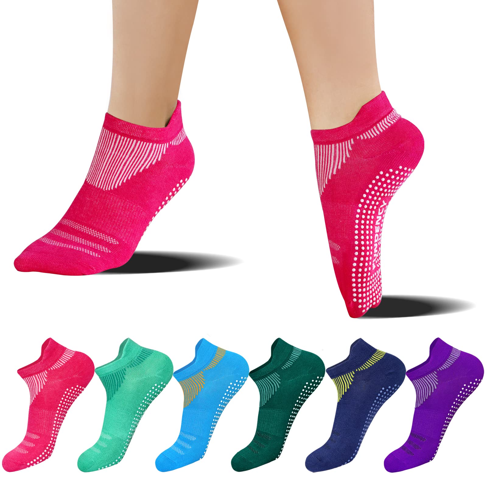 Non Slip Yoga Socks for Women Anti-Skid Socks for Pilates Bikram Fitness Socks with Grips
