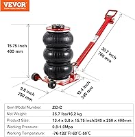 Vista 6 de VEVOR Gato de Aire, Gato de Aire de Triple Bolsa de 3 Toneladas/6600 lbs, Gato de Bolsa de Aire con Rango de Elevación 5.9"-15.75", Gato de Bolsa