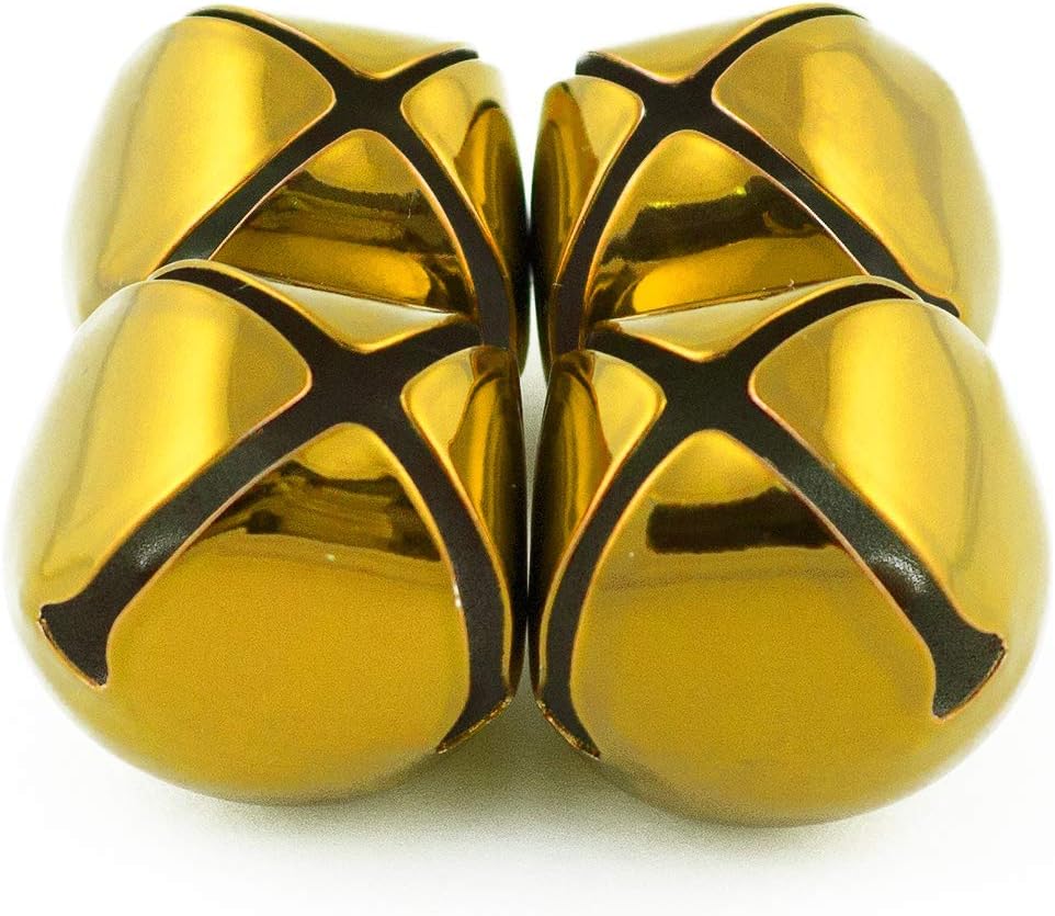 1.25 inch 30mm Large Gold Jingle Bells Bulk 100 Pieces