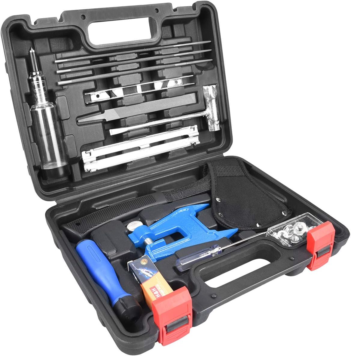 Codirom Chainsaw Tool Set Chainsaw Sharpener Tools Set Chainsaw File 5/32 3/16 7/32 Chainsaw Sharpening Kit Chainsaw File Kit Hand Axe Stump Vise Grease Gun