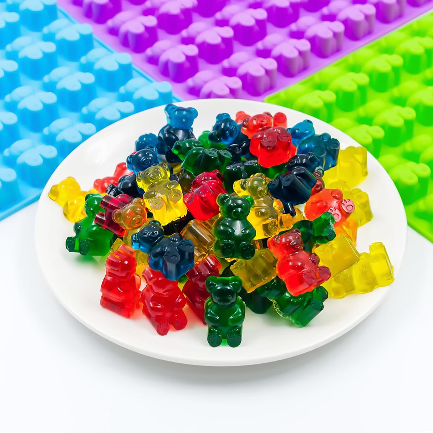 Large Gummy Bear Molds, Silicone Candy Molds, 4-Pack