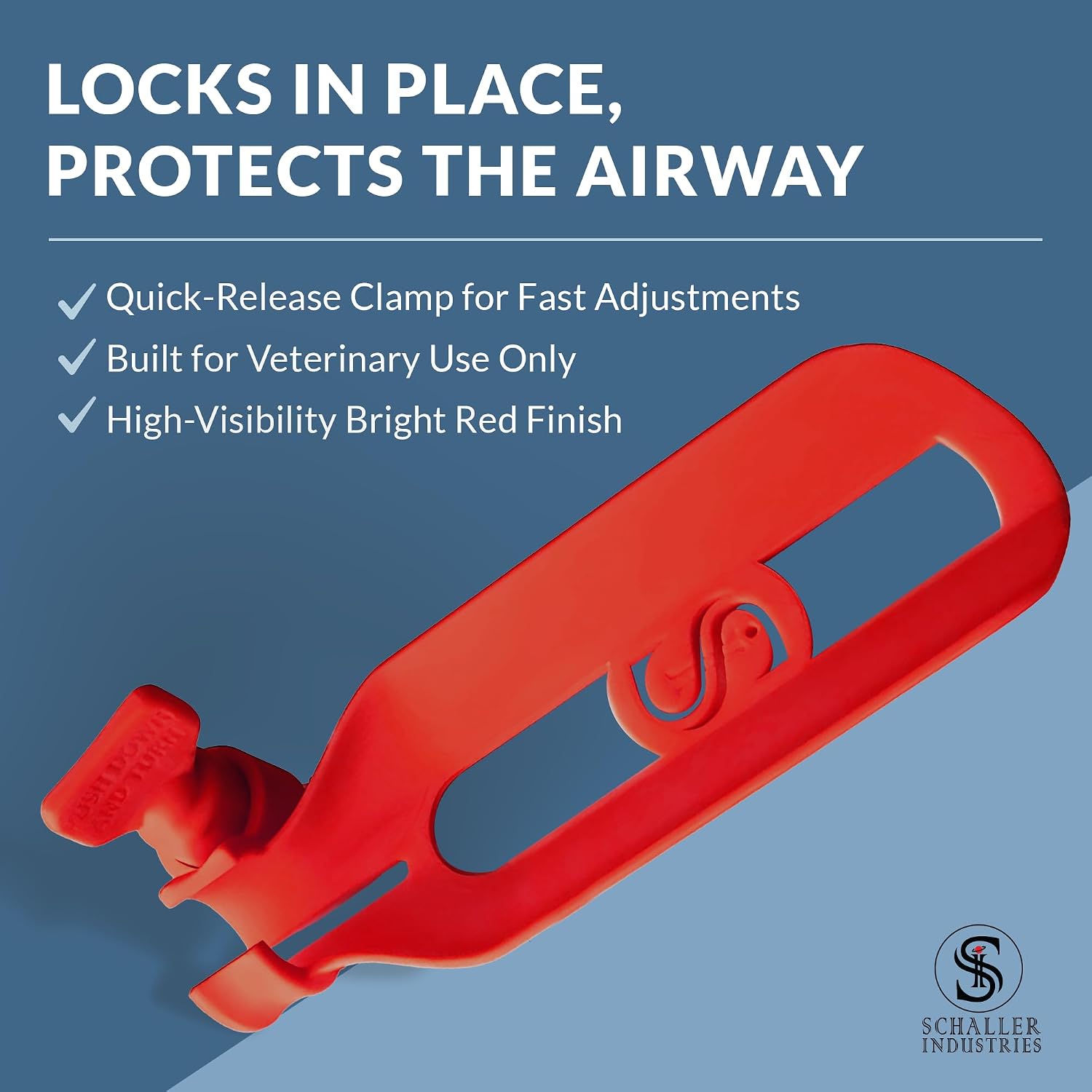 Schaller Industries Veterinary Dental Table Mount Fits Jackson Rees Non-Rebreathing Circuits-Anesthesia Bag Holder with Quick Clamp for Vet Dentistry - Red