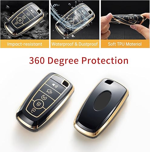 Miniatura 10 de Gematay Funda para llavero de coche, Negro -