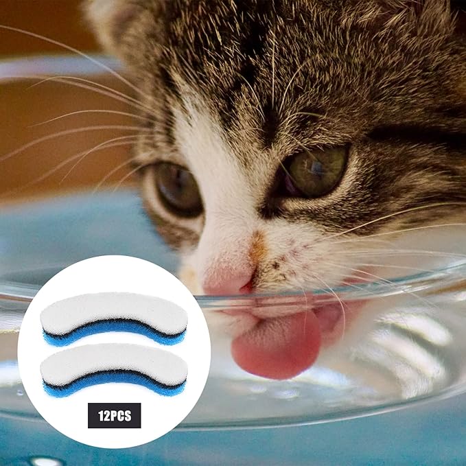Filtros para Fuente de Gato, 12 Piezas, Repuesto para NPET WF050 y WF100 miniatura 7