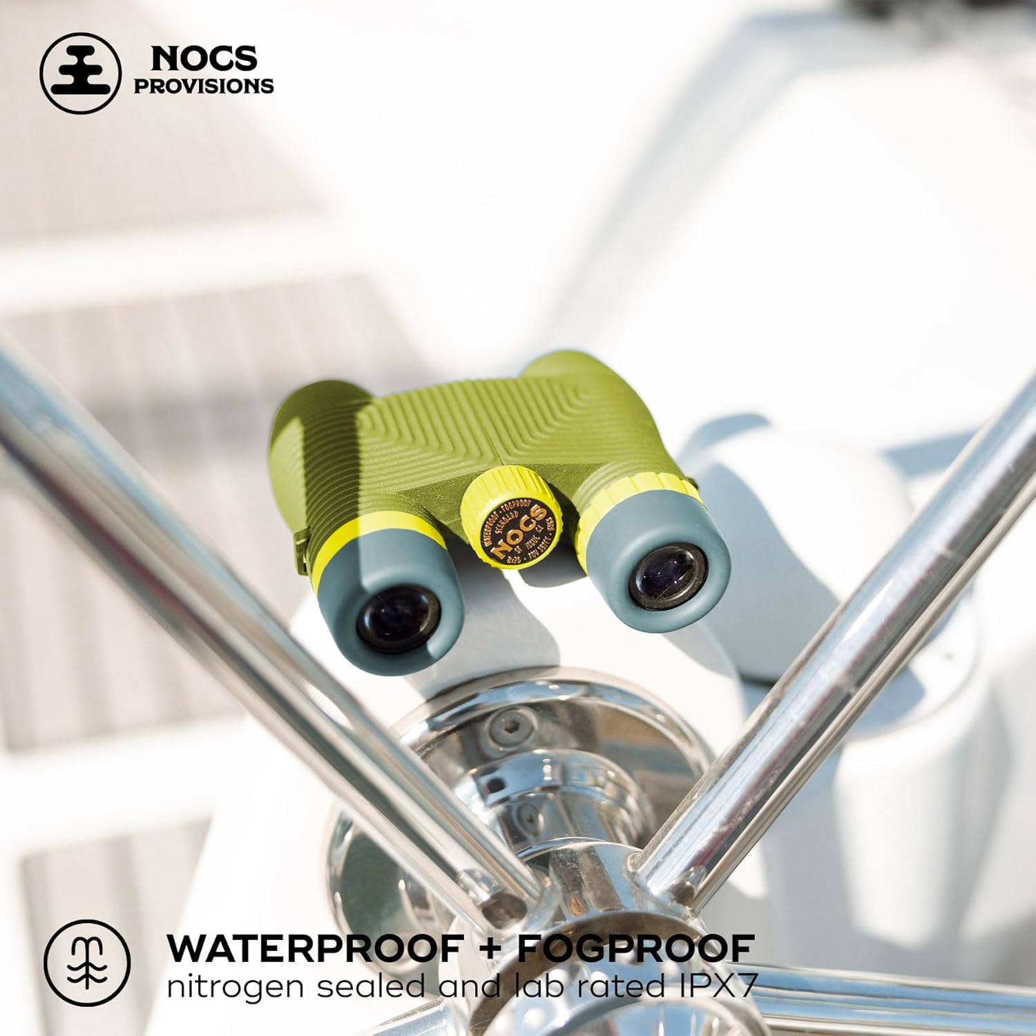 Nocs Provisions Standard Issue 10x25 Waterproof Binoculars, 10X Magnification, Bak4 Prism, Wide View Multi-Coated Lenses for Bird Watching, Hiking & Backpacking - Olive Green