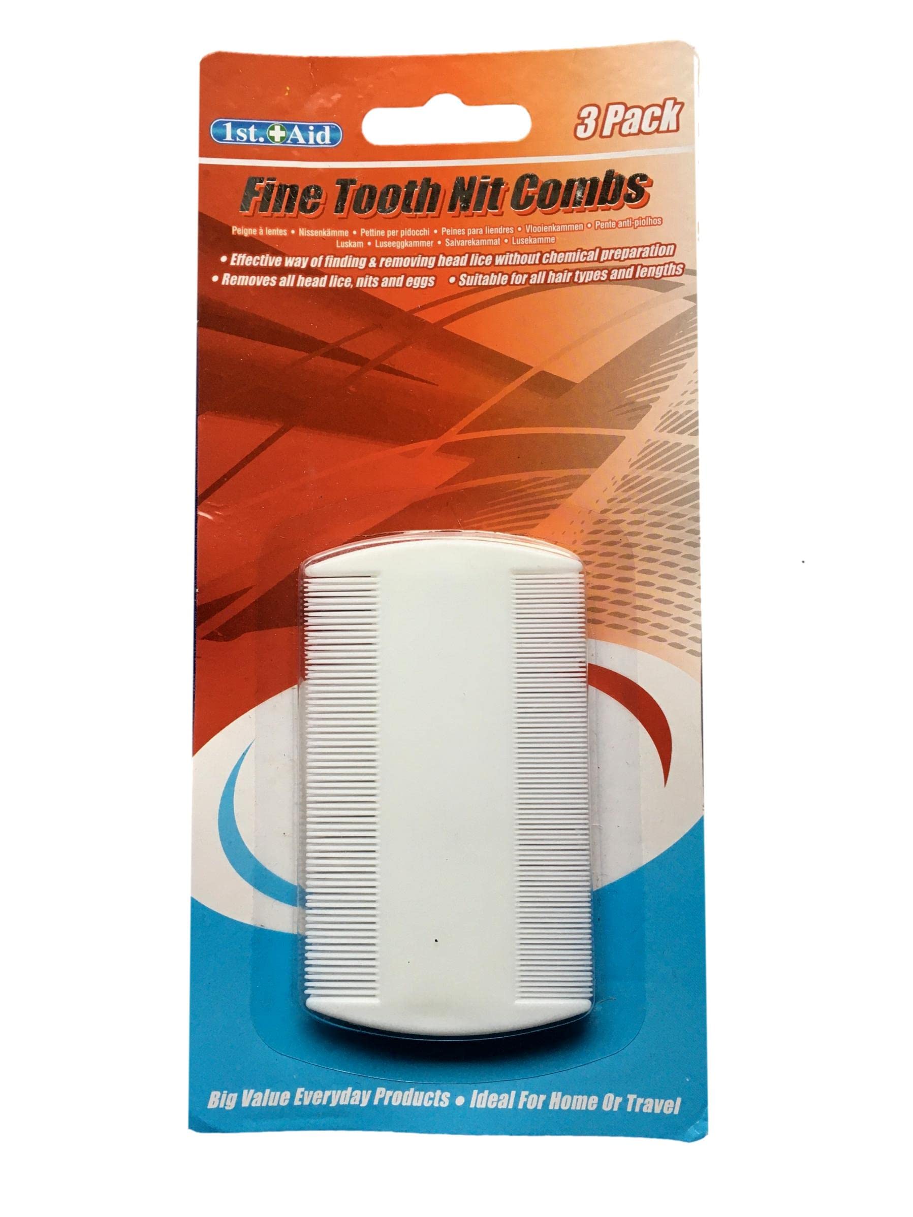 Paranoid FishNit Combs Fine Tooth Pack of 3 Removes all Head Lice, Nits and Eggs