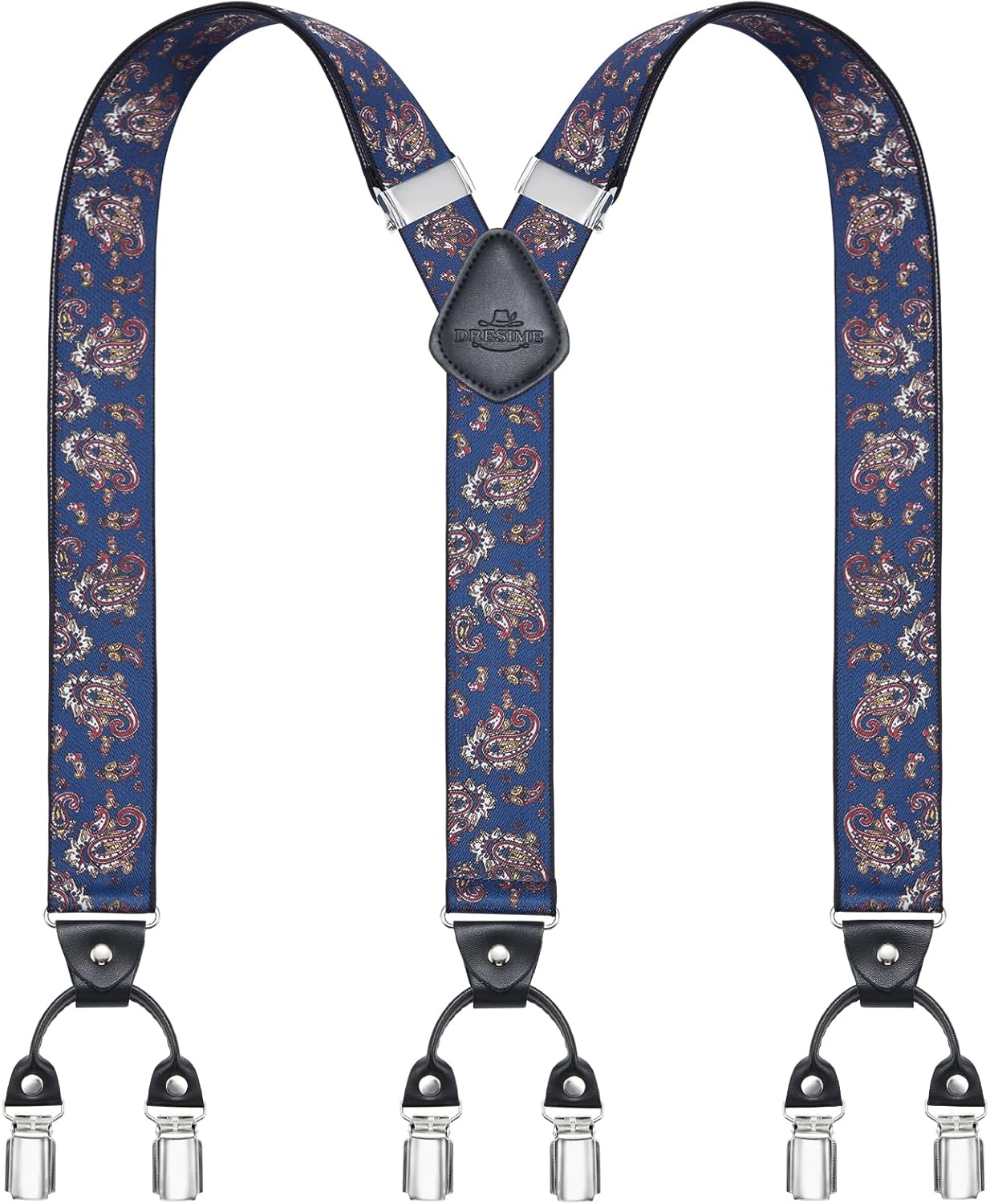 WELKINLAND 2 Inch Heavy Duty Elastische Bretels voor Mannen met Clips, Werk Bretels voor Broek, Zwart, Worn