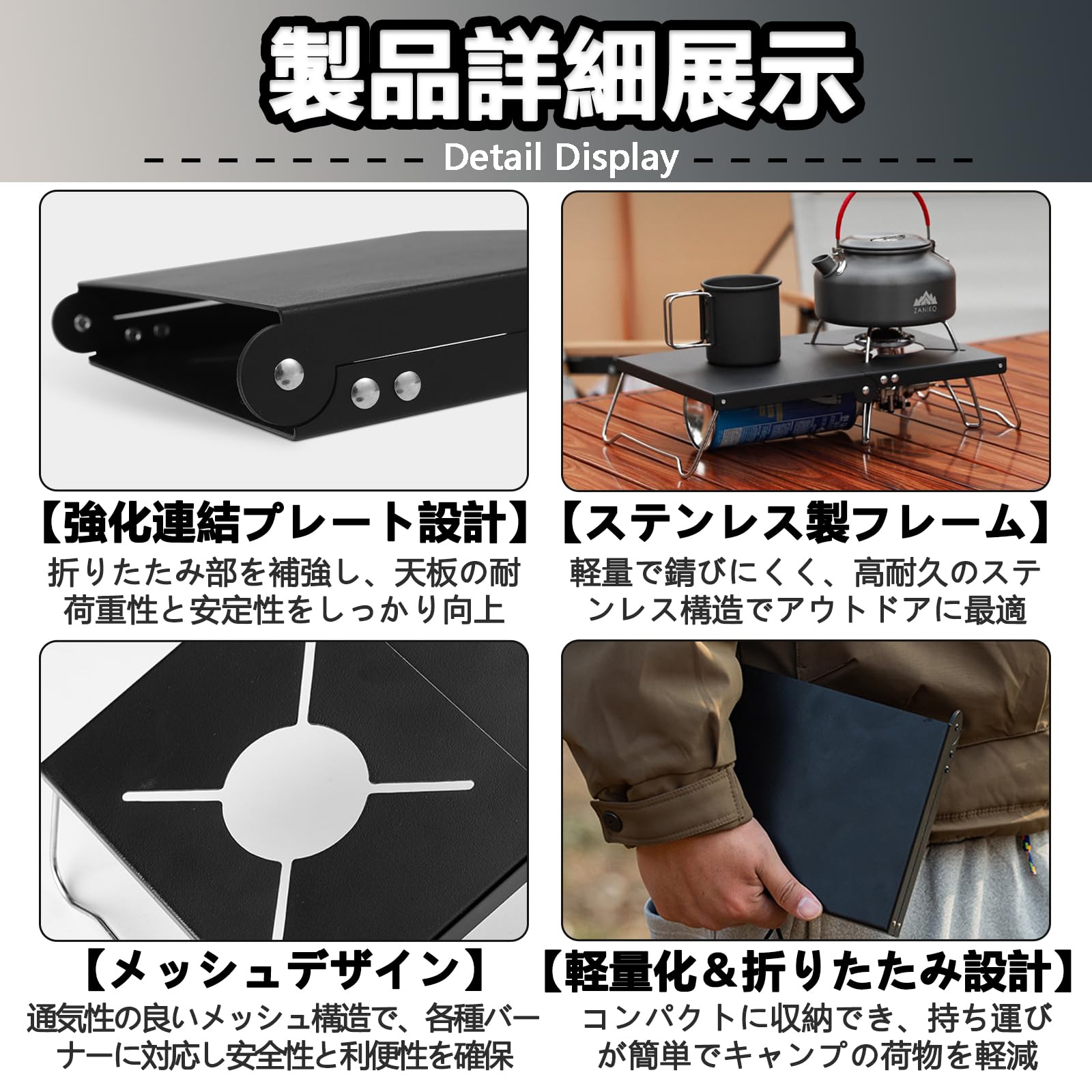 Amazon | QuickYen 遮熱テーブル コンパクト 折りたたみテーブル