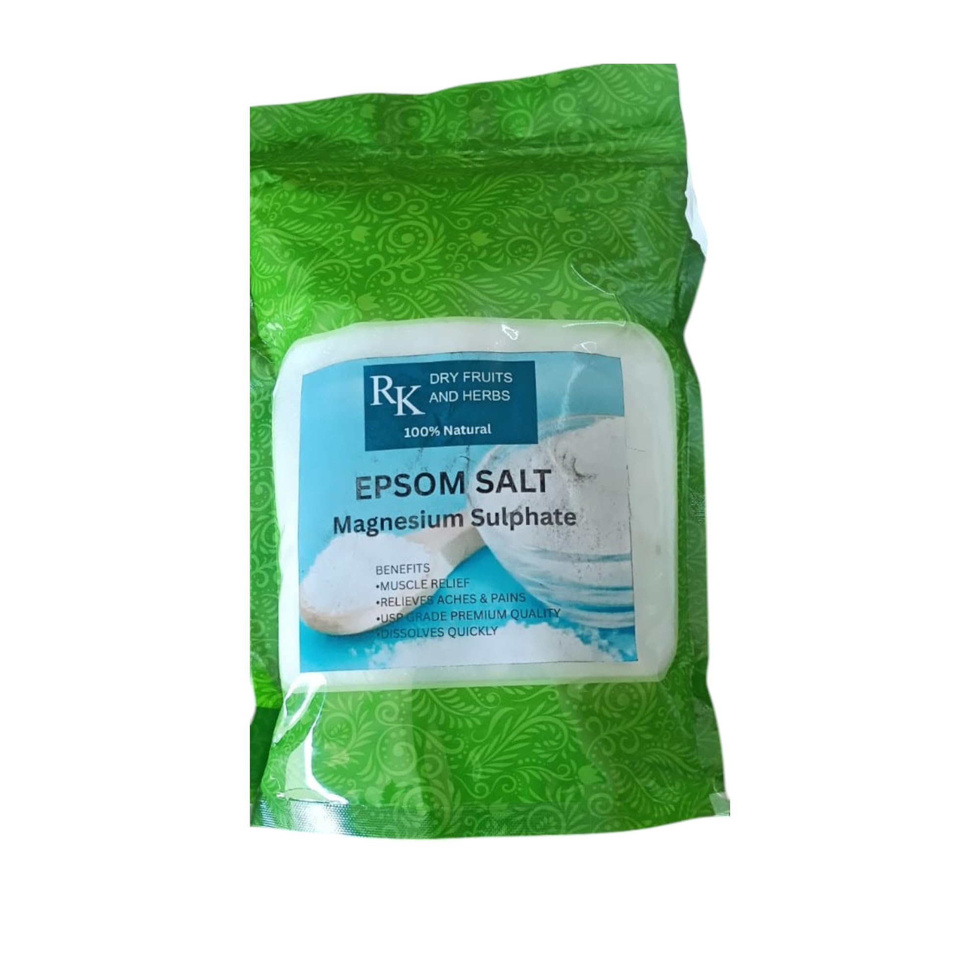 RK HERBS Epsom Bath Salt | 100% Pure Magnesium Sulfate Crystals | Muscle Relaxation, Pain Relief, Foot Soak, Bath Salt, Detox & Skin Care | Unscented & Chemical-Free (1KG)-image-3