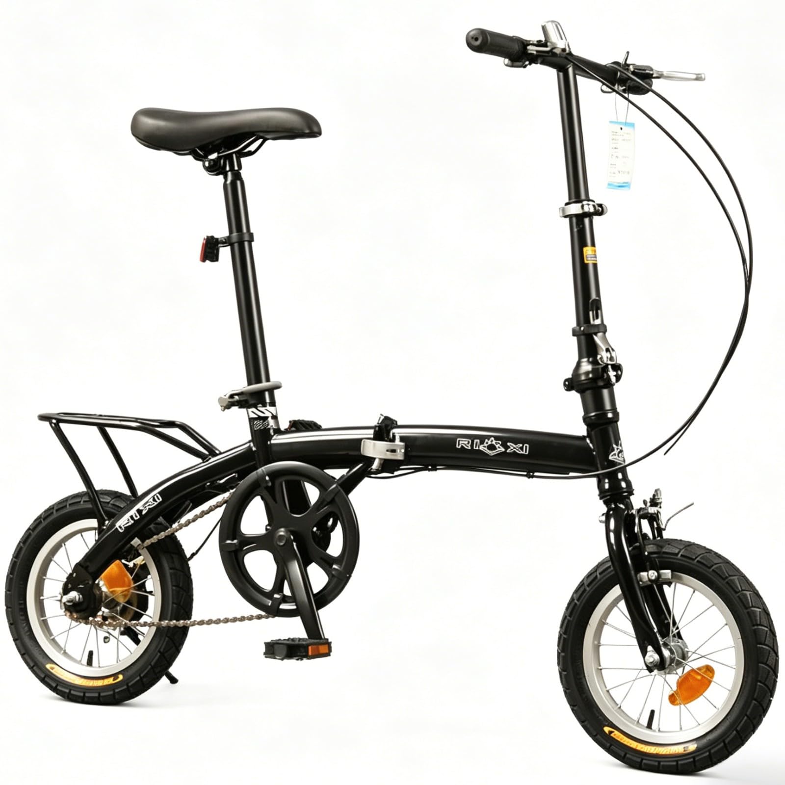Mini Bicicleta Plegable, Bicicleta Urbana Compacta, para Estudiantes Y Adultos, Bicicleta Plegable Ligera 12 Pulgadas para Desplazamientos Diarios. Black,12in