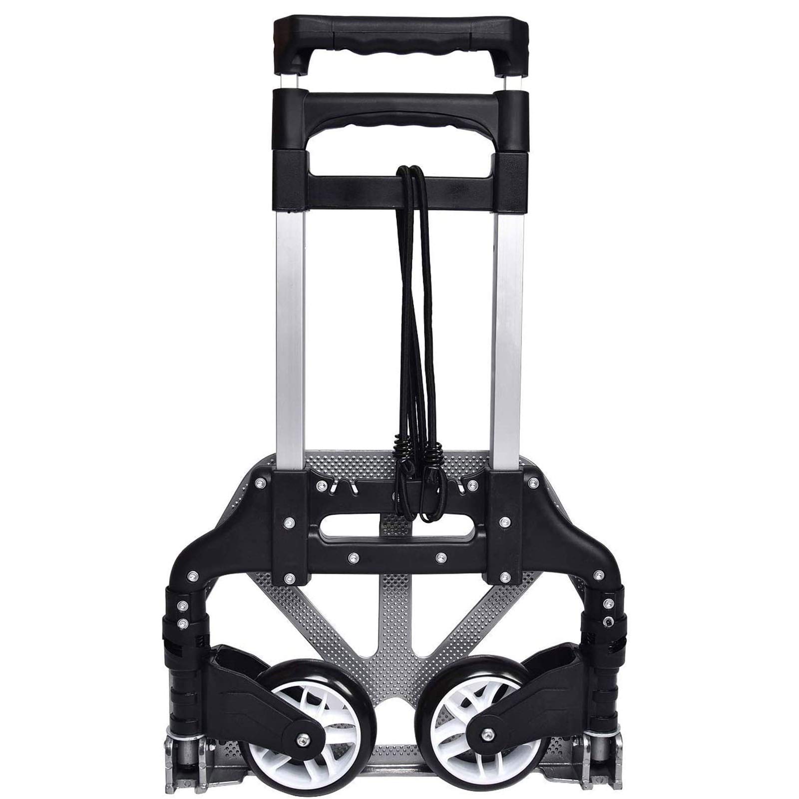 SHOWAY Folding Hand Truck Capacity Heavy-Duty Luggage Trolley Cart With Telescoping Handle and Rubber Wheels,