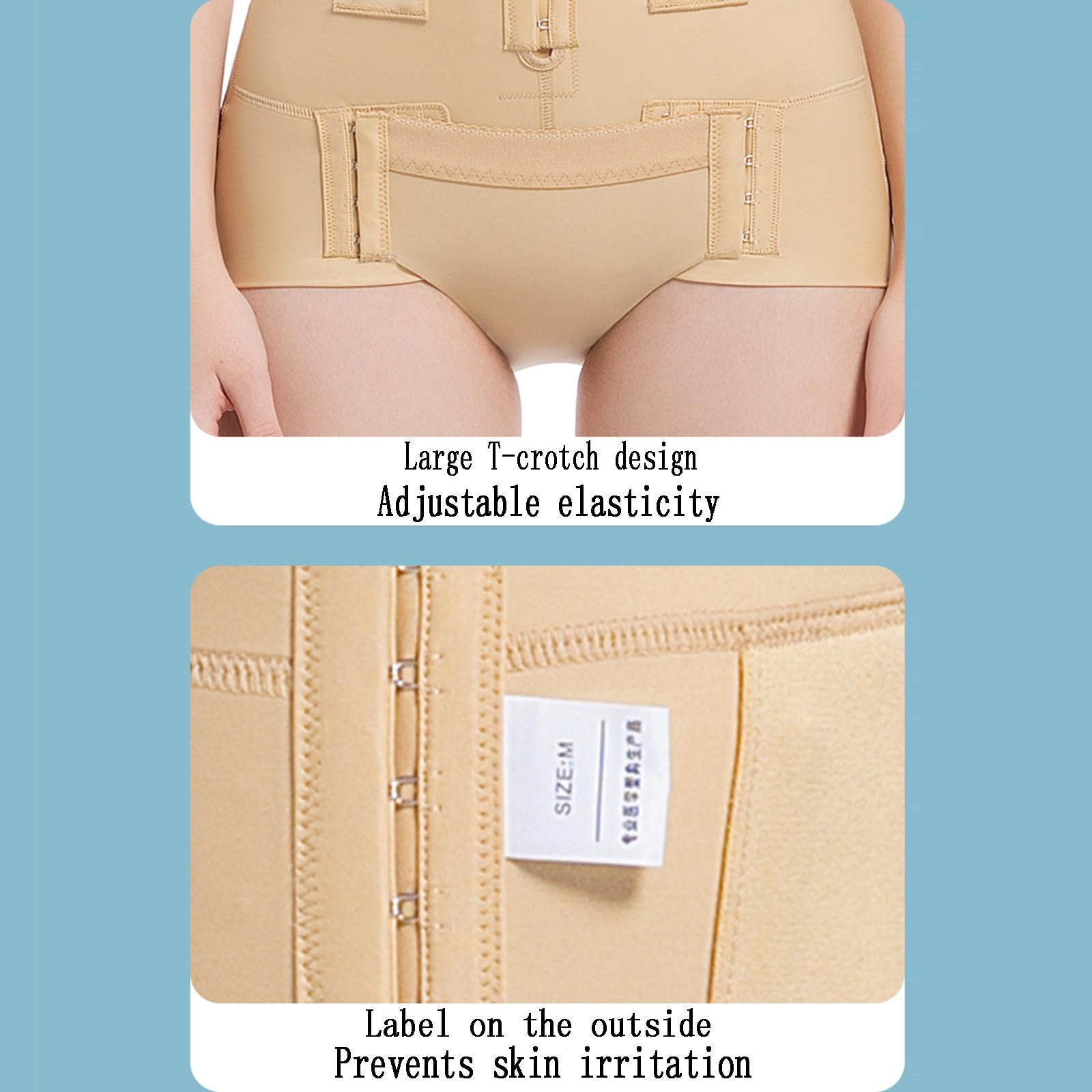 Fajas Posoperatorias, Correas de Hombro Ajustables con Soporte Óseo | Cintura de doble capa,Soporte de busto en forma de U,Costuras que levantan los glúteos