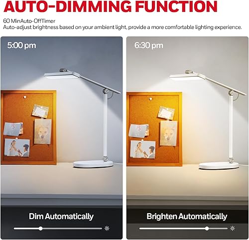 Miniatura 5 de Honeywell Lámpara de escritorio para oficina en casa, H4 Sunturalux Luz de escritorio LED para cuidado de los ojos, lámpara de escritorio regulable