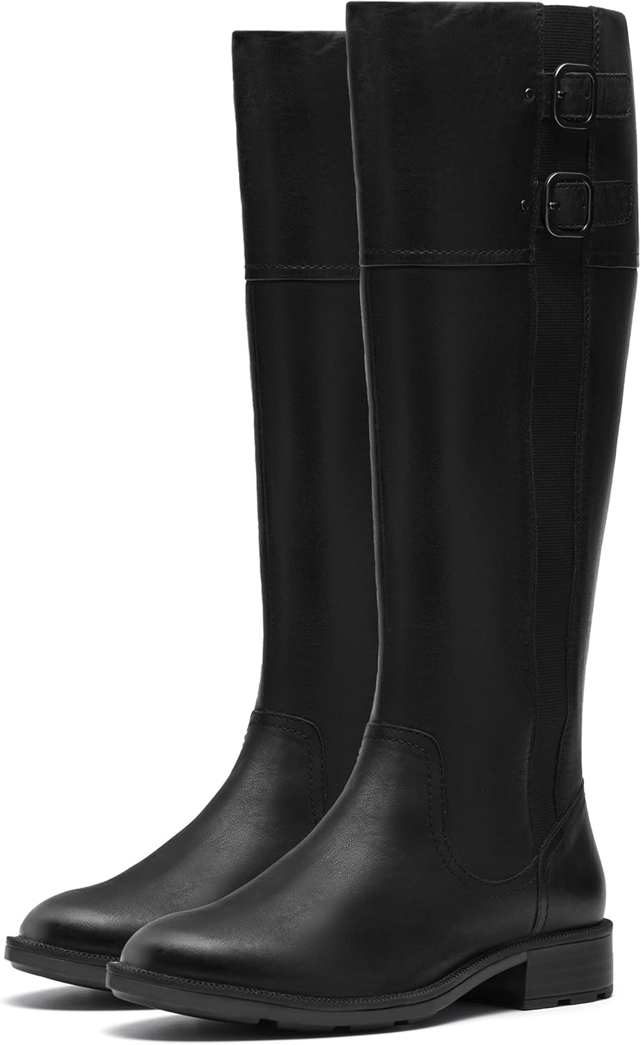 Clarks Women's Adalynn Hope Knee-High Boots - Premium Leather, Ultimate Comfort Foam Footbed, Adjustable Buckle Fit