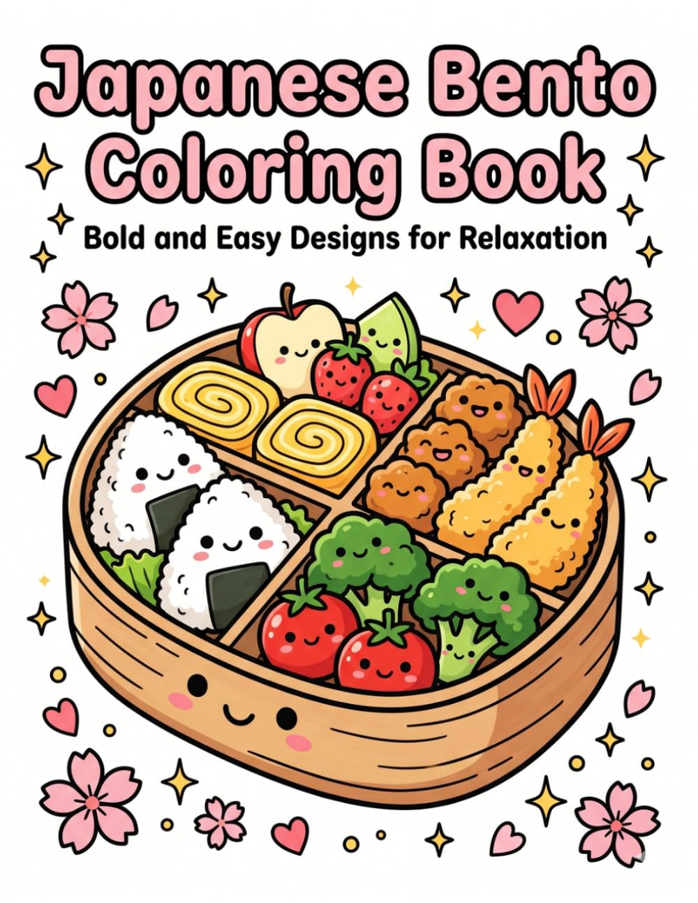 Japanese Bento Coloring Book: Bold and Easy Designs for Relaxation
