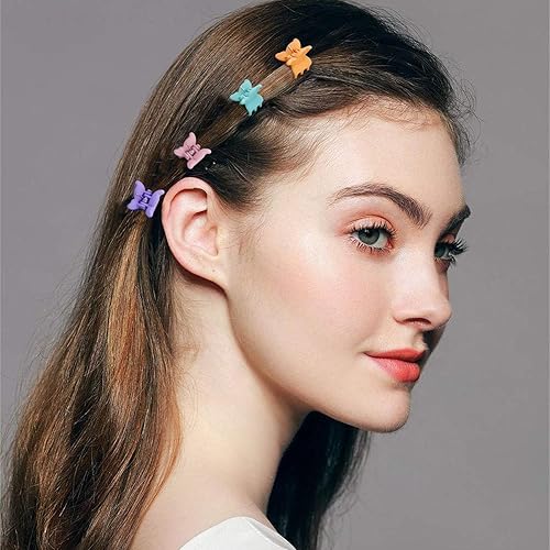 Miniatura 3 de SuPoo 80 accesorios para el cabello con mariposas y flores mini clips, pequeñas garras coloridas para niñas, bebés, niños pequeños, estilo Y2K
