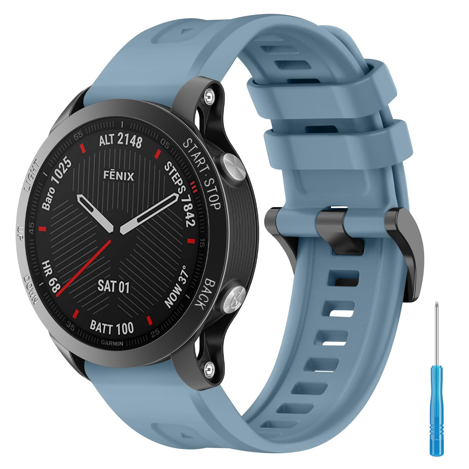 Vanjuafor Garmin Fenix 7 / Fenix 6 / Fenix 5 Band Women Men, 22mm Quickfit Silicone Watch Bands Replacement Strap Compatible with Fenix 7 Pro / Fenix 6 Pro / Fenix 5 Plus / Forerunner 935 965 945 745 / Approach S70 47mm / S62 / S60