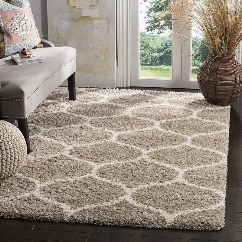 Image of Carpet for Living Room 5X7 FEET Modern Soft Shaggy Carpet Thick, Fluffy & 2 inch Pile Shag Rug for Your Kids Room, Bedroom & Livingroom (Beige Ivory)