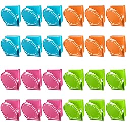 VICNOVA Magnetic Clips, 24 Pieces Magnetic Metal Chip Clips Fridge Magnets Refrigerator Whiteboard Locker Magnets Heavy Duty Clip Classroom Organization Teacher Must Haves School Supplies Accessories