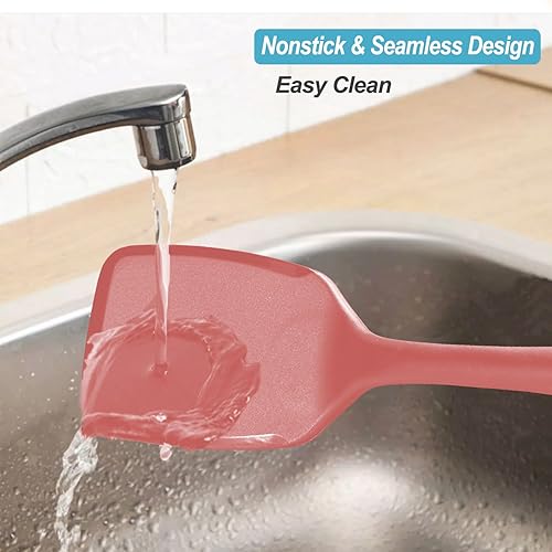 Miniatura 7 de Juego de espátulas de silicona resistentes al calor de 600F, volteadores de espátula de cocina de 13.6 pulgadas para utensilios de cocina