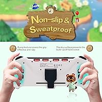 Vista 8 de ECHZOVE Upgrade Nintendo Switch OLED Controller Grip - Ergonomic Animal Crossing Style Controller with Joystick, NFC, Turbo, Six-Axis Gyro, Dual