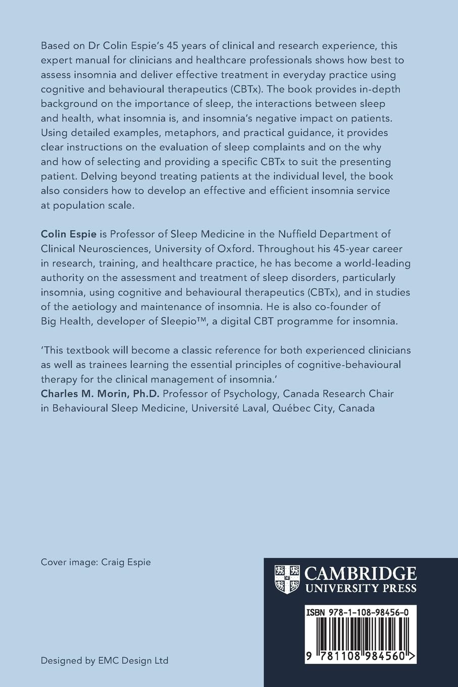 The Clinician's Guide to Cognitive and Behavioural Therapeutics (CBTx) for Insomnia: A Scientist-Practitioner Approach