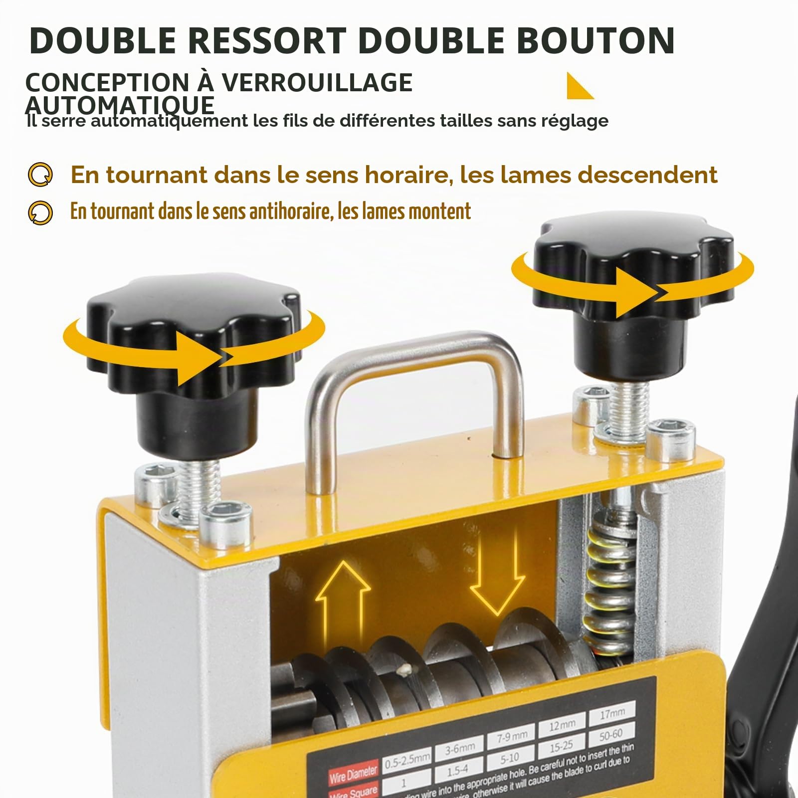 Dénudor de câbles 2 en 1 Machine manuelle avec perceuse électrique Dénudeur de câbles avec 2 lames pour câbles de 1-17 mm, outil électrique de dénudage de câbles en cuivre pour recyclage de câbles