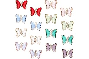 SUNNYCLUE 1 Box 48g Butterfly Crystal Charms for Bracelets 16x20mm