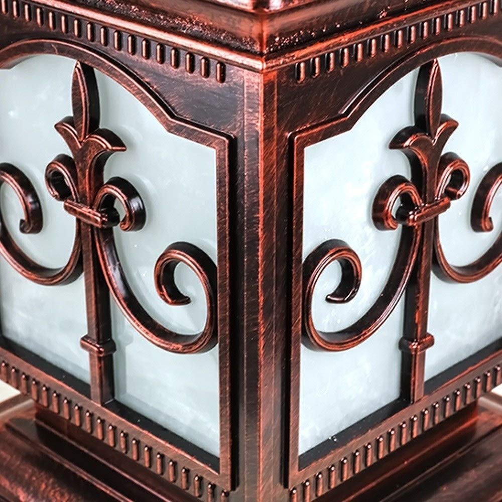 Lámpara de Poste al Aire Libre Retro IP55 Lámpara de Columna de bolardo de Aluminio Impermeable Luz de Pilar de Seguridad Exterior Iluminación E27 para Villa Porche Jardín Patio Camino Calle