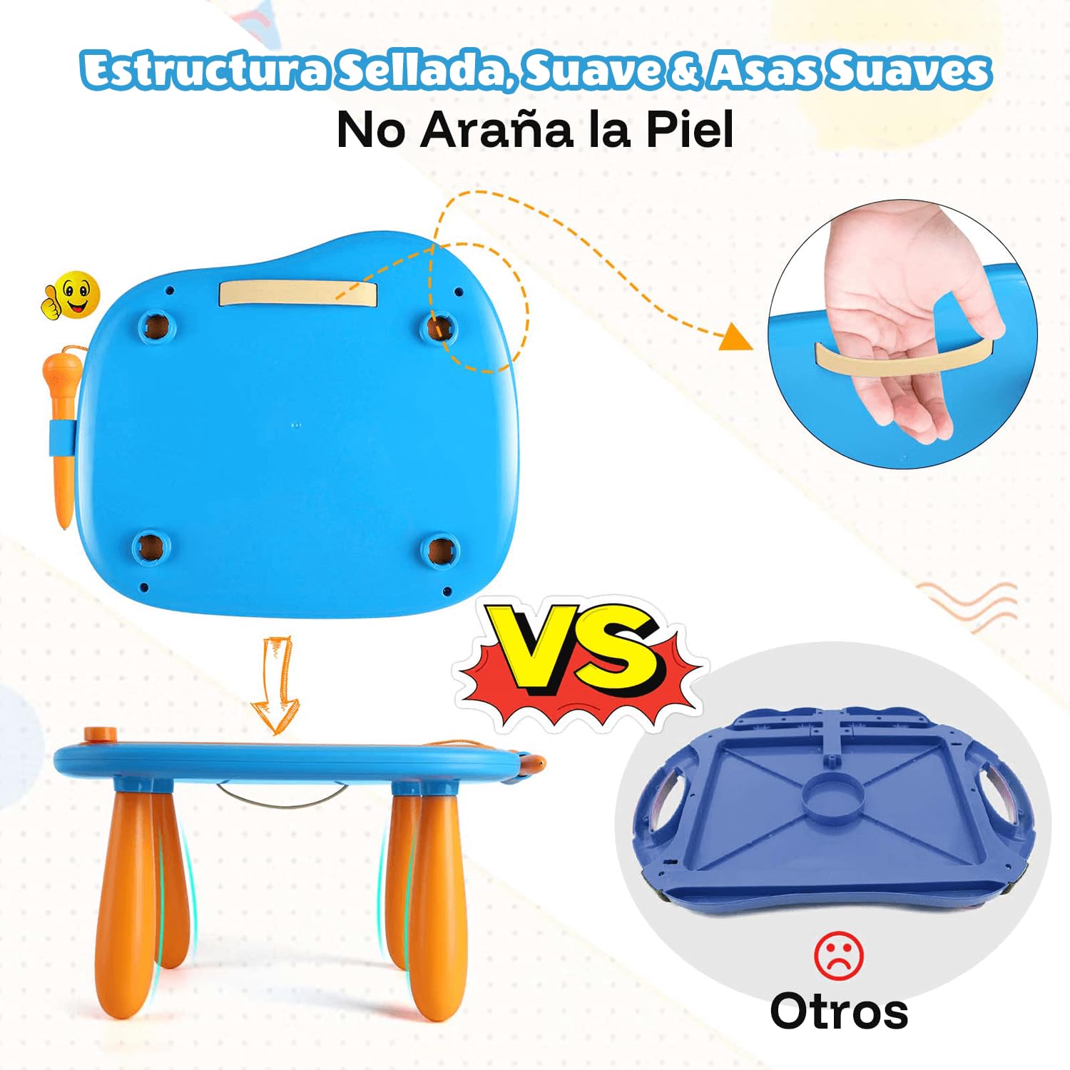 Smasiagon Juguetes Niños 1 2 3 Años, Pizarra Magnetica Infantil, Colorido Tableta Dibujo Magnético con Patas, Juguetes Educativos y Regalo Cumpleaños para Niñas Niños de 1-3 Años (Azul)
