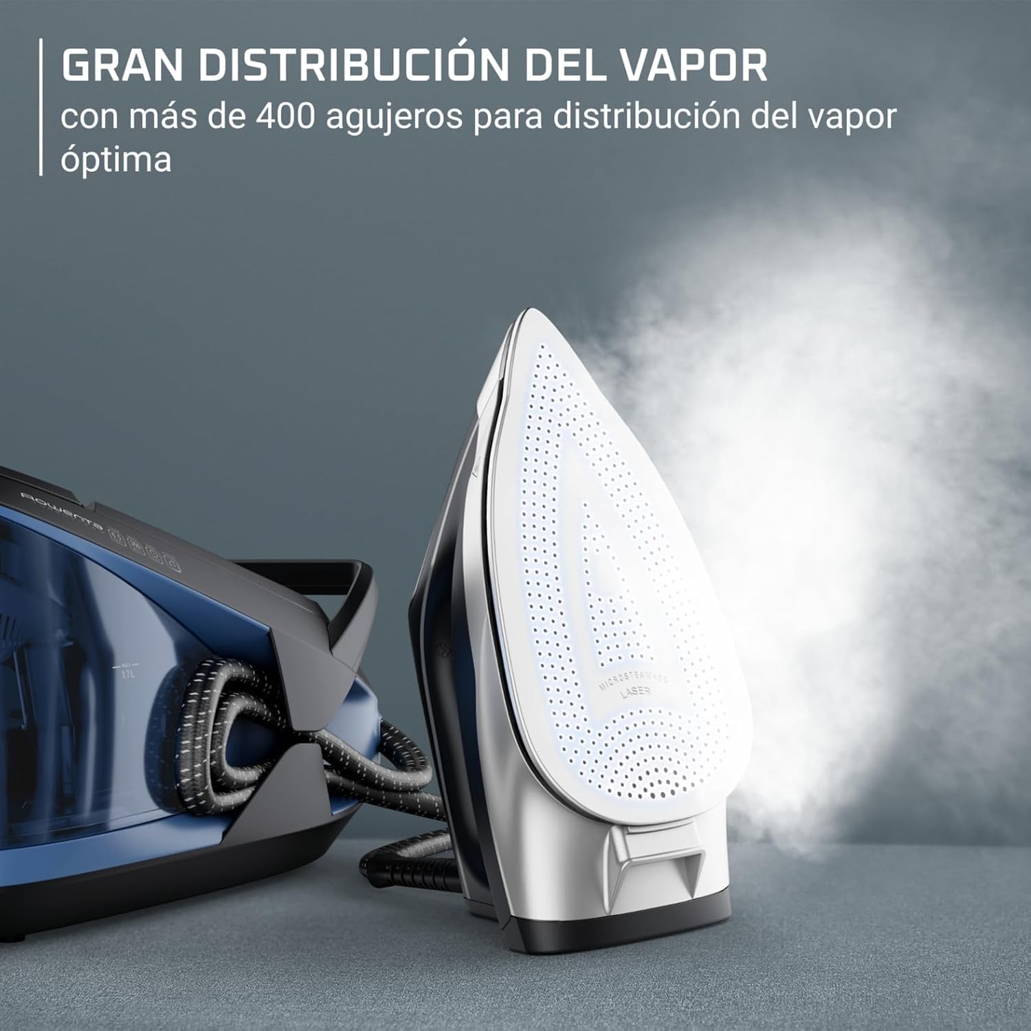 Rowenta Powersteam - Centro de planchado alta presión 6,2 bares, Golpe de vapor de 340 g/min, Continuo de 120 g/min, Suela MicroSteam con depósito de 1,7 L (Reacondicionado) (Reacondicionado)