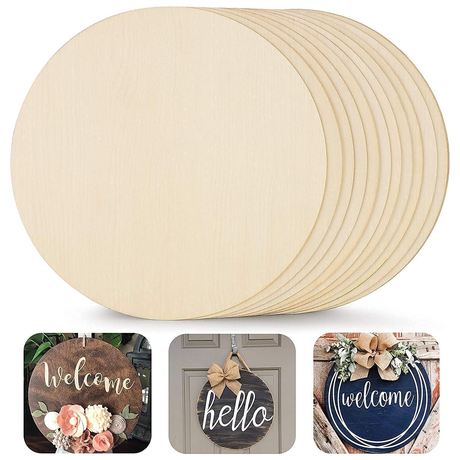 American Elm MDF Board 12 Inch Round for Art and Craft 2.5mm Thick 12 Pcs Unfinished Wooden Round Circles - Ideal for DIY Craft Resin Art, Mandala Art, Pyrography, Painting, Craftsmanship-image-46