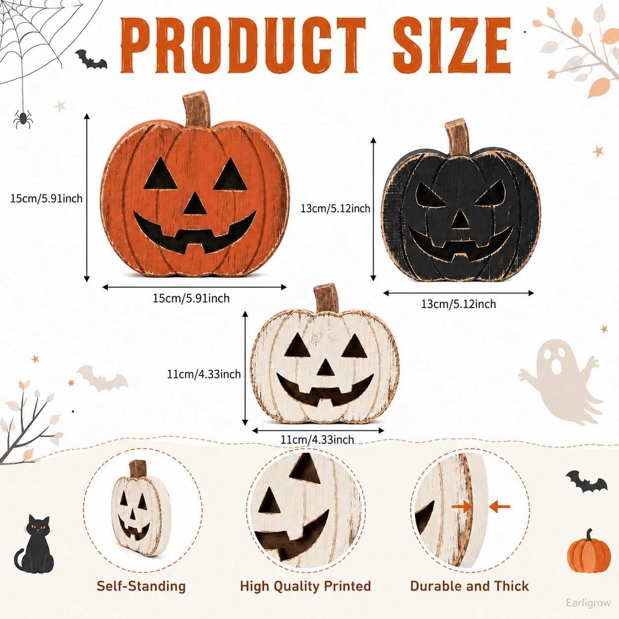 Halloween Pumpkin Table Decor Indoor, Halloween Decorations for Home