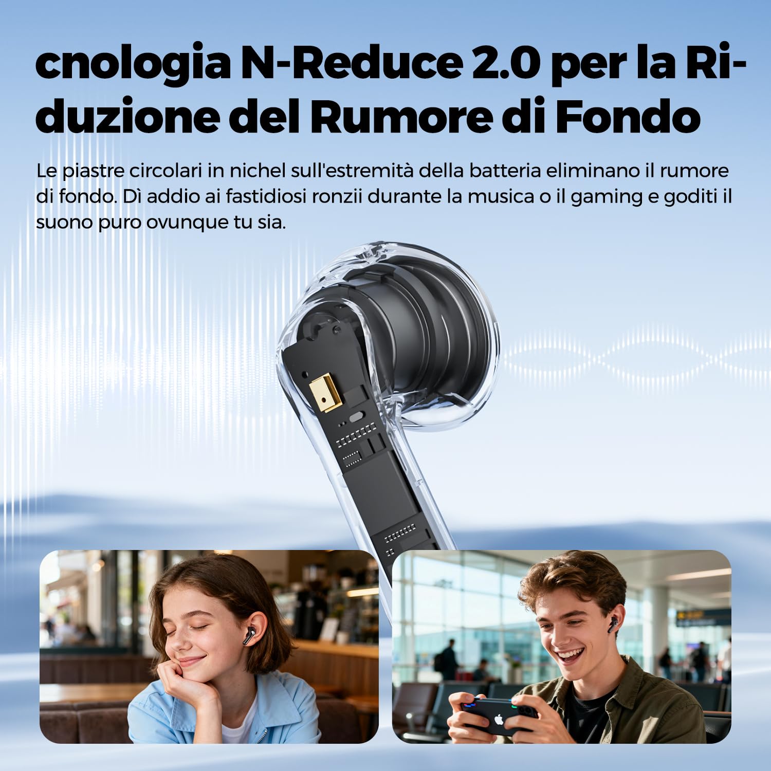 SoundPEATS Air6 HS Cuffie Bluetooth 6.0 Semi-in-ear, Auricolari Wireless con LDAC Hi-Res, Driver 13mm, 45 Ore Autonomia, Ricarica Rapida, 2MIC ENC, IPX5, Leggeri 4g