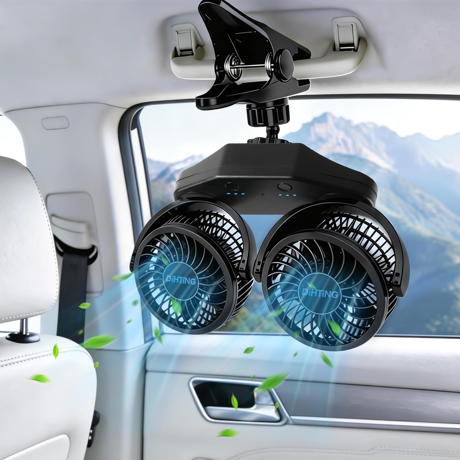 Photo 1 of DiHTing 6000mAh Dual Head Clip Car Fan