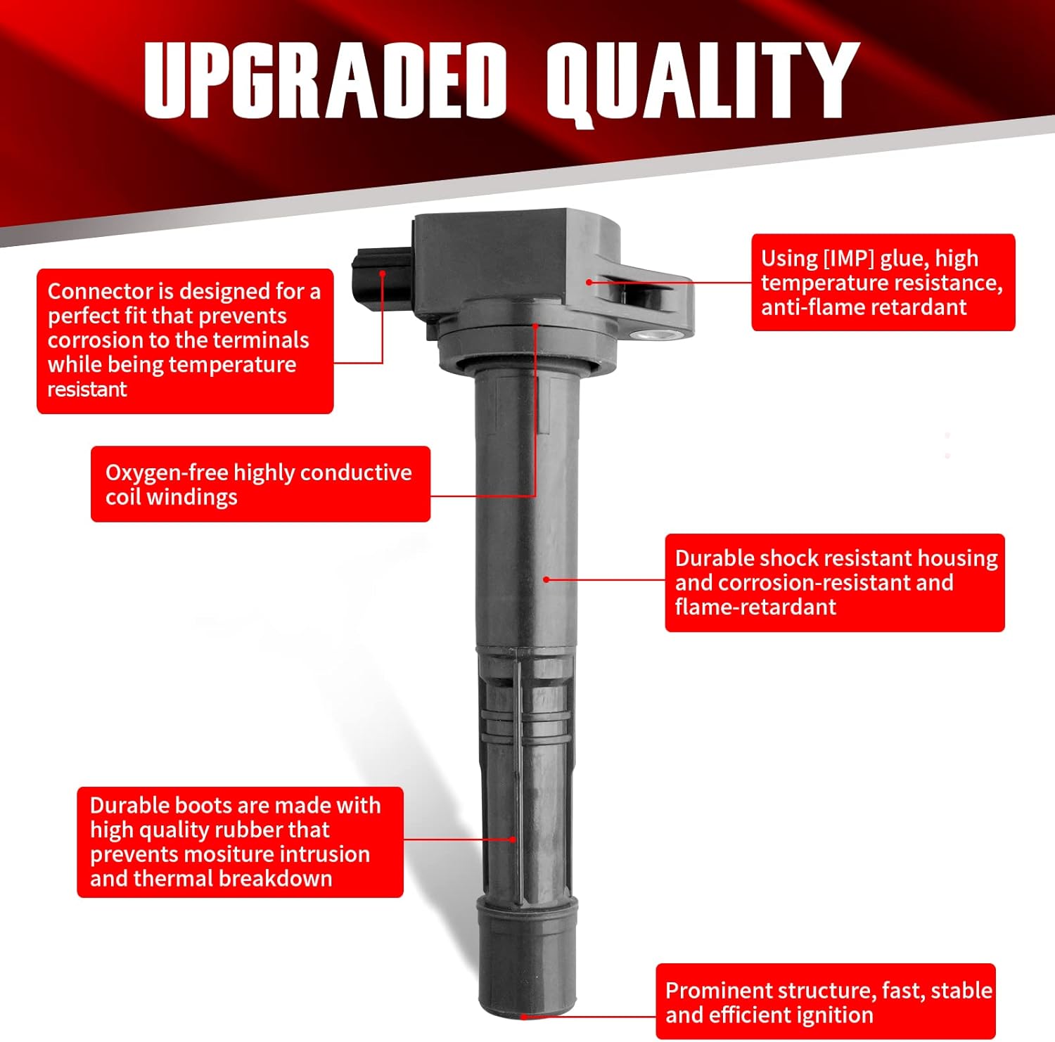 Set of 4 Ignition Coils UF602 C1662 Compatible with Honda Acura Accord Civic CR-V Crosstour ILX - L4 2.4L