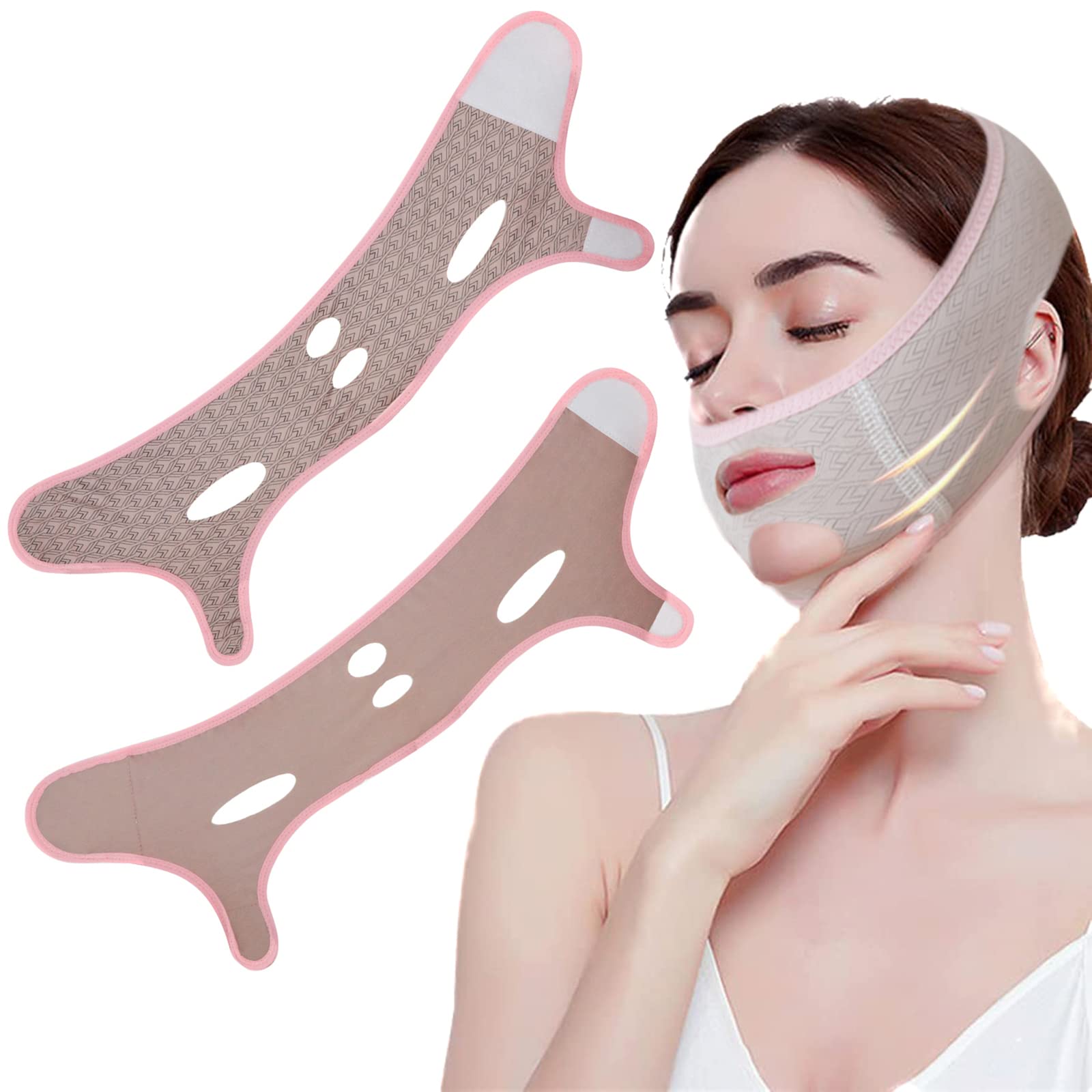 Reusable V Line Lifting Mask V Shaped Contouring Face Chin Up Strap High Elastic Prevent Facial Sagging for Women