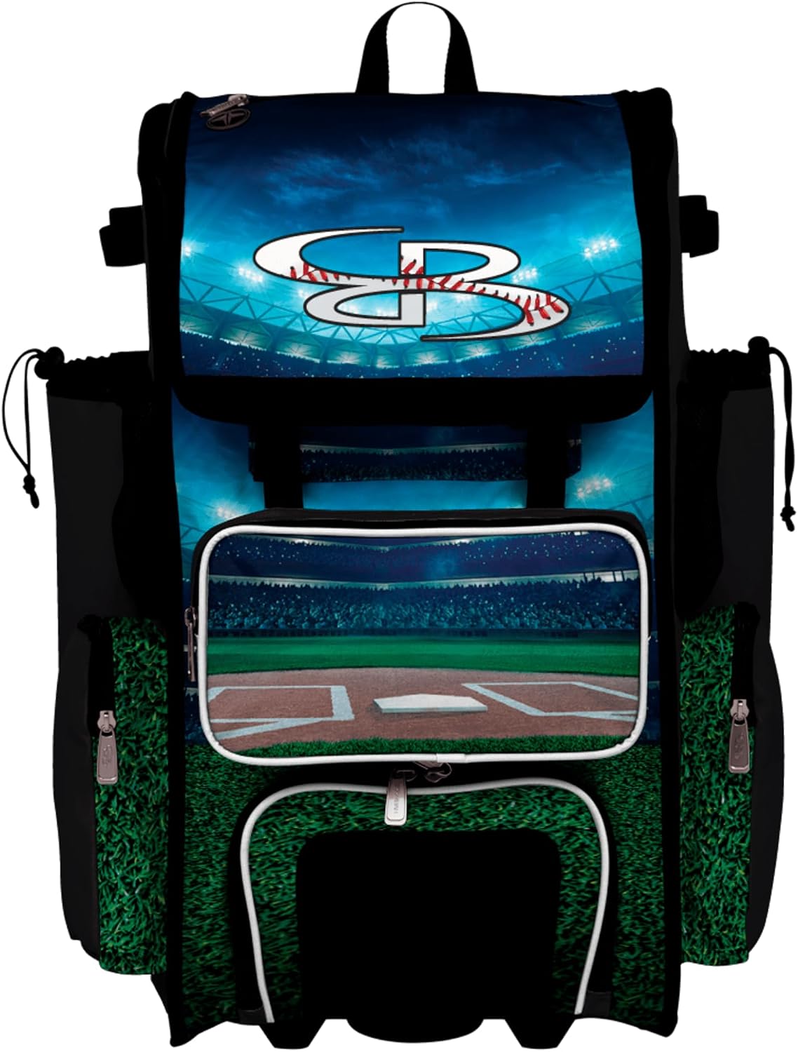 Grand Sac D'équipement Catcher Baseball/softball à Roulettes - 4 Battes, 5 Compartiments, 86L