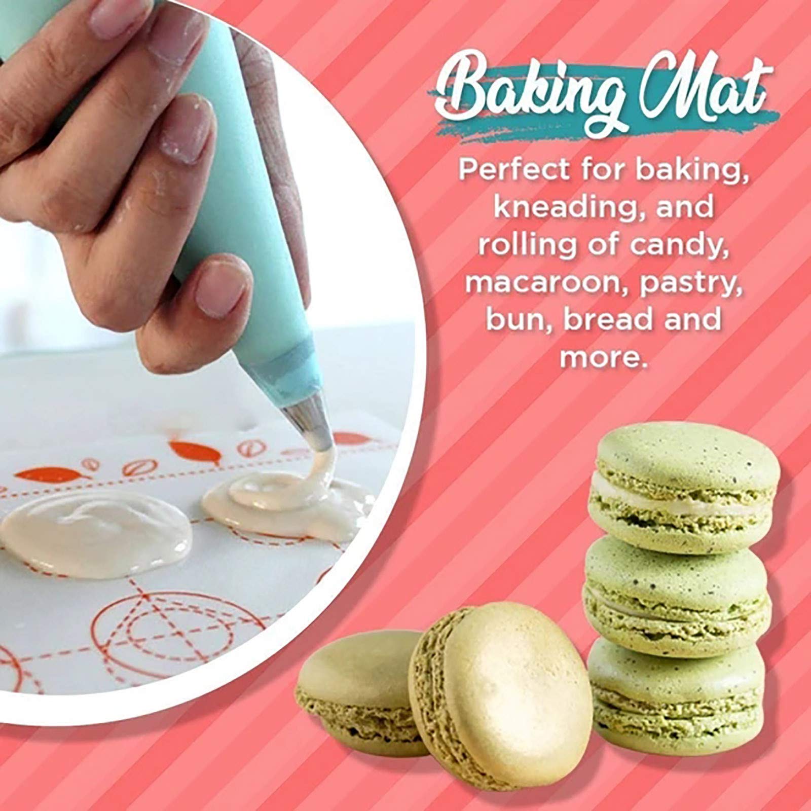 Runde Silikon-Backmatte (23 Cm) - Antihaft, Hitzebeständig Bis 250°C - Ideal Für Induktion, Kekse, Macarons & Mehr