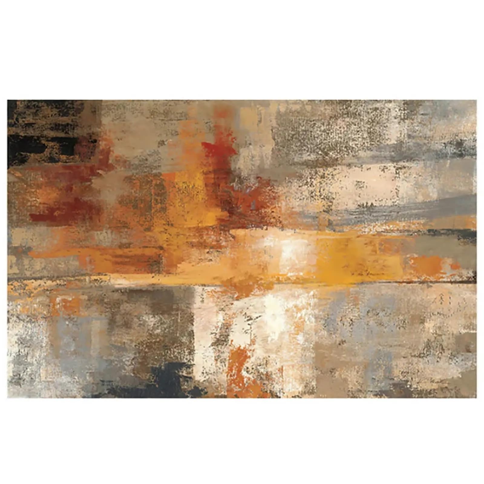 Impressions sur toile décoratives 70x90cm avec cadre abstrait jaune moderne