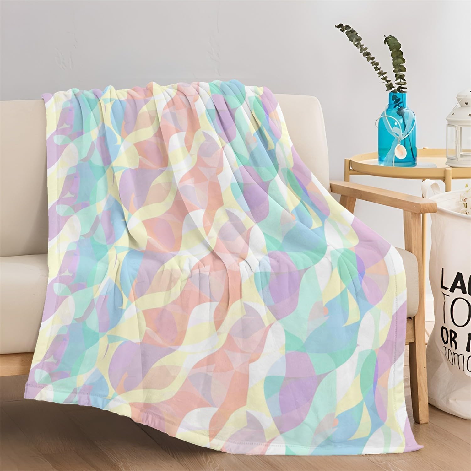 Couverture polaire de lit douce et colorée 70x100 cm plaid canapé chic