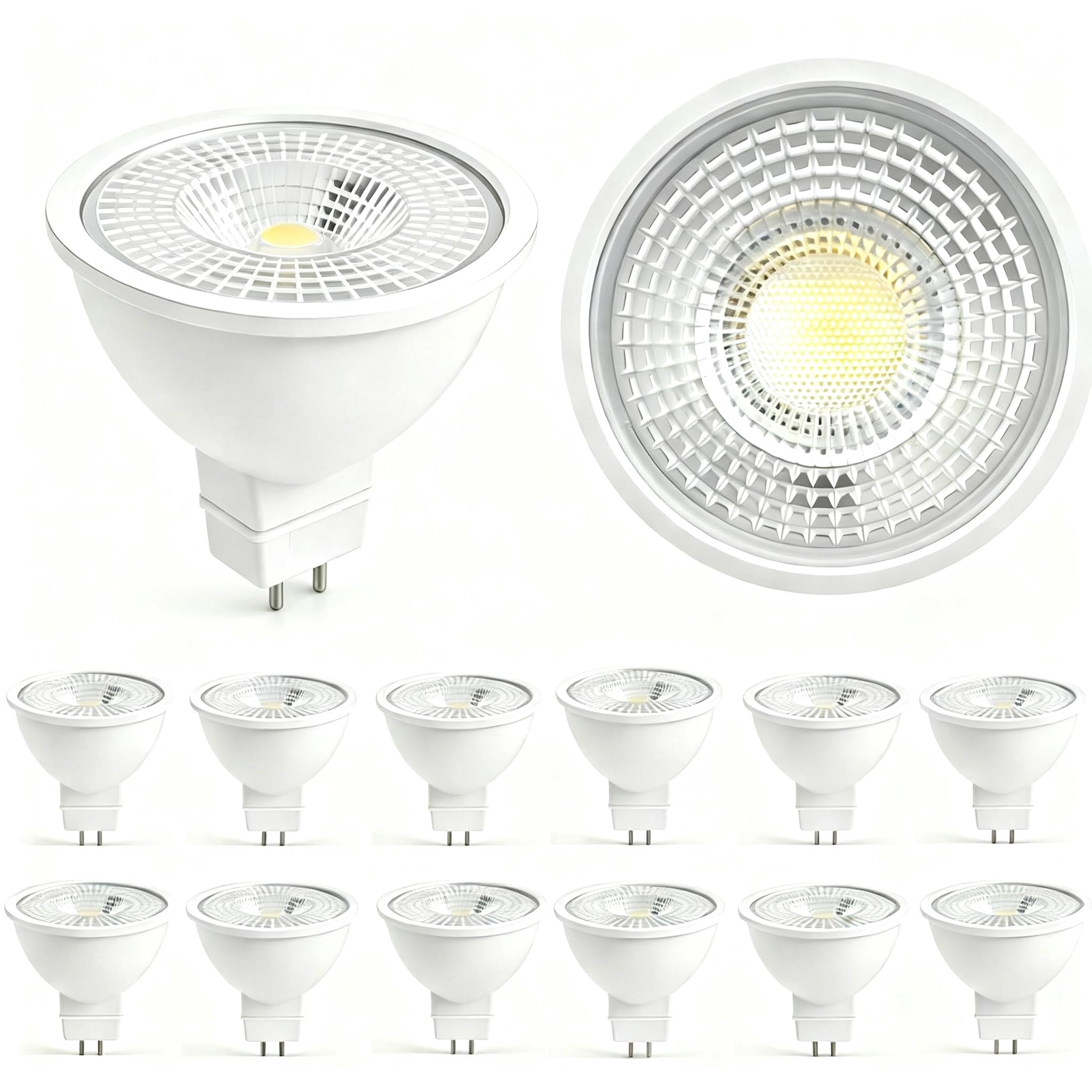 MR16 LED Bulb, 12&36V Low-Voltage GU5.3 LED Bulbs, 3000K LED Light Bulbs. Suitable for Road Light, Patio Lights, Track Lights, Outdoor and Indoor Landscape Lighting. 12-Pack, dimmable, energy saving