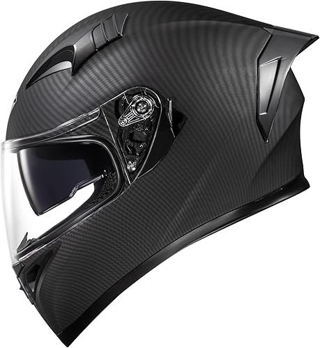 Miniatura 2 de KYPARA Casco de motocicleta de cara completa con visera interna tintada y aprobado por DOT para ciclomotor, ATV Cruiser Scooter (negro mate, mediano)