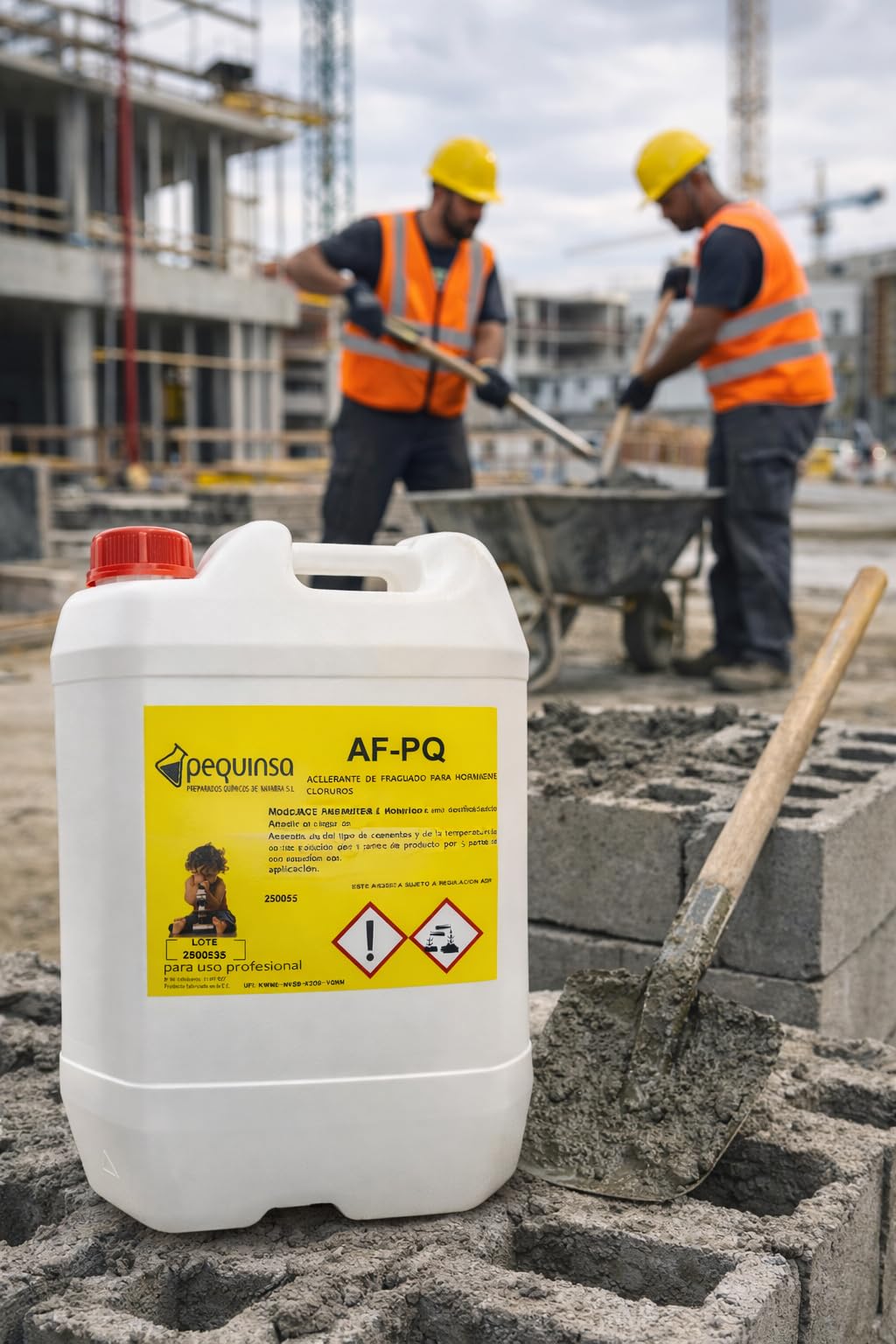 Acelerante de fraguado liquido, para morteros y hormigones. Envase 25 kg.