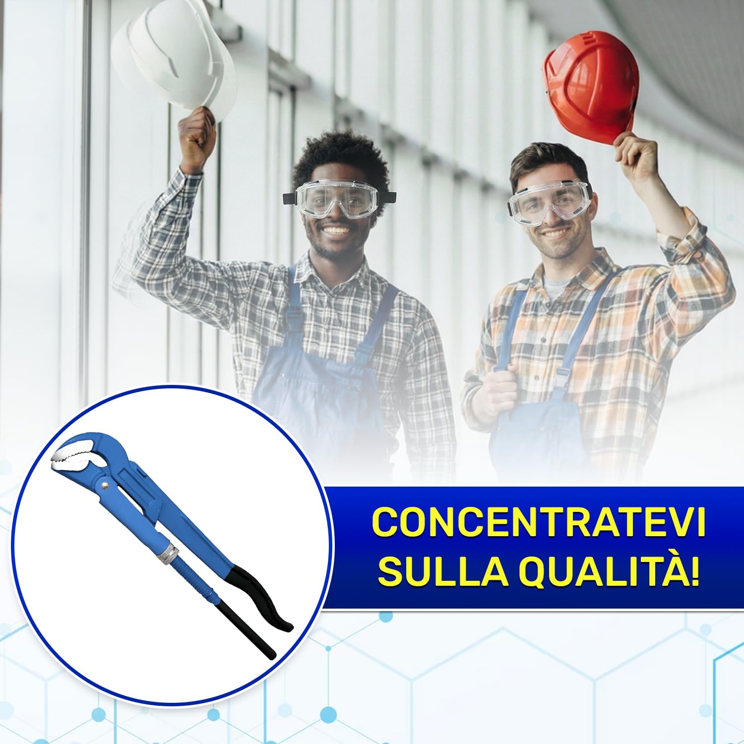 MONTERAL Pappagallo Idraulico da 1 1/2" Tipo S 430 mm - Chiave a Pappagallo è Realizzata in Acciaio Legato al Cromo-Vanadio CrV - Conforme alla Norma DIN 5234