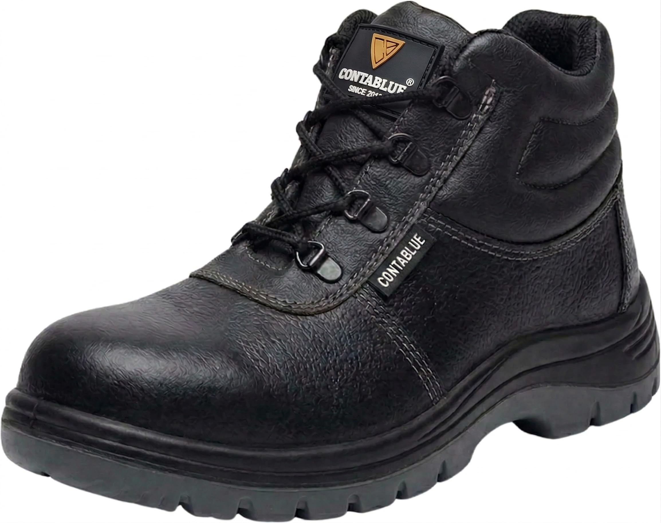 Steel Toe Safety Shoes for Men | High Ankle Industrial Work Shoes | Water Resistant, Anti-Skid Double Density PU Sole, Insock cushioned | Lightweight & Breathable Protective Footwear for Industrial Use-image-33